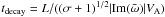 \hbox{$t_{\rm decay}= L/( (\sigma +1)^{1/2} |{\rm Im}({\bar{\omega}})|V_{\rm A})$}