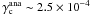 \hbox{$\gamma_{\rm c}^{\rm ana}\sim 2.5\times 10^{-4}$}