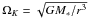 \hbox{$\Omega_K=\sqrt{GM_{*}/r^3}$}