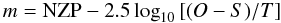 \appendix \setcounter{section}{1} \begin{equation} m = \mathrm{NZP} - 2.5\, \mathrm{log}_{10}\, [(O-S)/T] \label{eqn:mag} \end{equation}