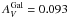 \hbox{$A_{V}^{\rm Gal}= 0.093$}