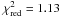 \hbox{$\chi^2_{\rm red}=1.13$}
