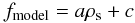\begin{equation} f_\textrm{model} = a\sldcps + c \end{equation}