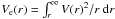 \hbox{$V_{\rm e}(r)=\int_r^\infty V(r)^2 / r \ {\rm d}r$}