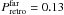 \hbox{$P_{\rm{retro}}^{\rm{far}} = 0.13$}
