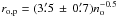 \hbox{$r_{\rm o,p} = (3\farcm5 \, \pm \, 0\farcm7) n^{-0.5}_{\rm o}$}