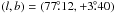 \hbox{$(l,b) = (77\fdg12, +3\fdg40)$}