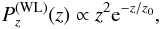 \begin{equation} P_z^{(\mathrm{WL})}(z) \propto z^2 {\rm e}^{-z/z_0}, \end{equation}