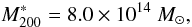 \begin{equation} \label{massalimite} M_{200}^* = 8.0\times10^{14}~M_\odot, \end{equation}