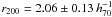 \hbox{$r_{200}=2.06\pm0.13\,h_{70}^{-1}$}