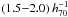 \hbox{$(1.5{-}2.0)\,h_{70}^{-1}$}