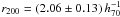 \hbox{$r_{200}=(2.06\pm0.13)\,h_{70}^{-1}$}
