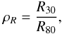 \begin{equation} \label{rho} \rho_R=\frac{R_{30}}{R_{80}}, \end{equation}