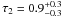 \hbox{$\tau_{2}=0.9^{+0.3}_{-0.3}$}