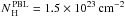 \hbox{$N_{\rm \,H}^{\rm\,PBL}=1.5 \times 10^{23}\rm \,cm^{-2}$}