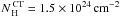 \hbox{$N_{\rm \,H}^{\rm \,CT}=1.5\times10^{24}\rm \,cm^{-2}$}