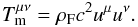 \begin{equation} T_{\rm m}^{\mu \nu} = \rho_{\rm F} c^2 u^{\mu}u^{\nu}. \label{Tmunumattfroide} \end{equation}