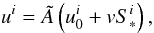 \appendix \setcounter{section}{1} \begin{equation} \label{four-velocity2} u^i = {\tilde A} \left(u_0^i + v S_*^i\right), \end{equation}