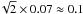\hbox{$\!\sqrt{2}\times 0.07 \approx0.1$}
