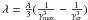 \hbox{$\lambda=\frac{A}{3} (\frac{1}{\gmax^3}-\frac{1}{\gcr^3} )$}