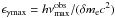 \hbox{$\egmx=h\numx/(\delta\melec c^2)$}