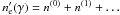 \hbox{$n_{\rm e}'(\gamma)=n^{(0)}+n^{(1)}+\ldots$}