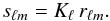 \begin{equation} s_{\ell m} = K_{\ell}\, r_{\ell m} . \label{eq:lspacedef} \end{equation}