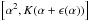 \hbox{$\left[ \alpha^2, K(\alpha + \epsilon(\alpha)) \right]$}