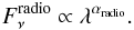 \begin{equation} F_\nu^{\rm radio}\propto\lambda^{\alpha_{\rm radio}}. \end{equation}