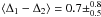 \hbox{$\langle\Delta_1 - \Delta_2\rangle = 0.7\pm^{0.8}_{0.5}$}