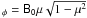 \hbox{$\mathsf{_{\phi}=B_0 \mu \sqrt{1-\mu^2}}$}