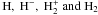 \appendix \setcounter{section}{1} \hbox{$\rm H,~H^{-},~H_{2}^{+}~and~H_{2}$}