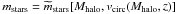 \hbox{$m_{\rm stars} = \widetilde m_{\rm stars}[M_{\rm halo},v_{\rm circ}(M_{\rm halo},z)]$}