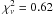\hbox{$\chi^2_{\nu}=0.62$}