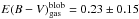 \hbox{$E(B-V)_{\rm gas}^{\rm blob} = 0.23\pm 0.15$}