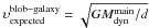 \hbox{$\upsilon_{\rm expected}^{\rm blob-galaxy} = \sqrt{G M_{\rm dyn}^{\rm main}/d}$}