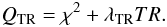 \begin{equation} Q_{\rm TR} = \chi^{2} + \lambda_{\rm TR} TR. \end{equation}