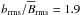 \hbox{$b_{\rm rms}/\mean{B}_{\rm rms}=1.9$}