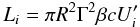 \begin{equation} L_{i}=\pi R^2 \Gamma^2 \beta c U'_i \end{equation}