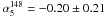 \hbox{$\alpha_5^{148}=-0.20\pm 0.21$}