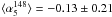 \hbox{$\langle \alpha_5^{148}\rangle=-0.13\pm 0.21$}