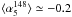 \hbox{$\langle\alpha_5^{148}\rangle\simeq-0.2$}