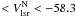 \hbox{$<V_{\rm{lsr}}^{\rm{N}}<-58.3$}