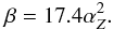 \begin{equation} \beta=17.4 \alpha_Z^{2}. \label{beta4} \end{equation}
