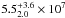 \hbox{$5.5^{+3.6}_{2.0}\times10^{7}$}