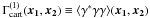 \hbox{$\Gamma^{(1)}_{\rm cart}(\vek{x_1},\vek{x_2}) \equiv \langle \gamma^*\gamma\gamma \rangle(\vek{x_1},\vek{x_2})$}