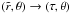 \hbox{$(\tilde r,\theta)\rightarrow(\tau,\theta)$}