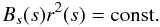 \begin{equation} B_s(s) r^2(s)= \mbox{const.} \label{eq6} \end{equation}
