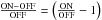 \hbox{$\rm \frac{ON-OFF}{OFF}=\left(\frac{ON}{OFF}-1\right)$}