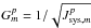 \hbox{$G_m^p=1/\sqrt{J^p_{\mathrm{sys},m}}$}